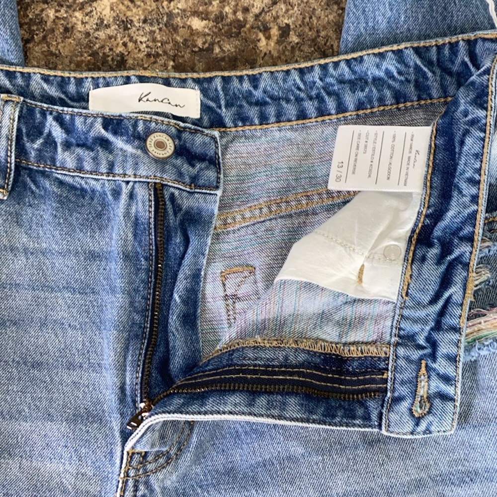 Kancan Distressed Skinny Jeans Raw Hem High Rise 100% Cotton Sz 30 - Picture 9 of 15
